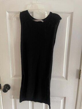 Athleta Knit Dress Tunic Black Side Slits XS